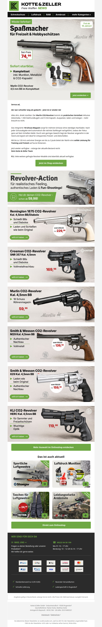 Wieder auf Lager: Beliebte Revolver-Modelle