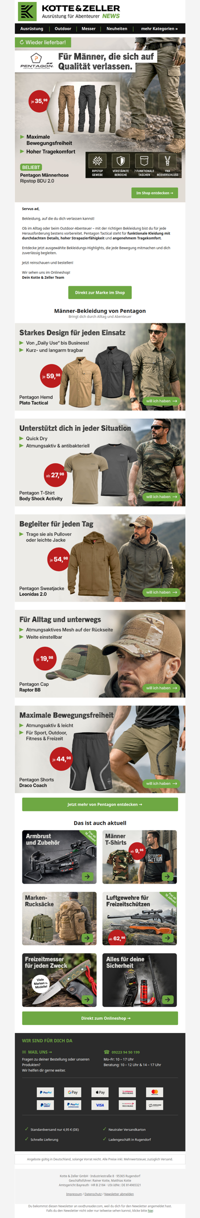 👉 Jetzt wieder lieferbar: Pentagon BDU 2.0 und mehr
