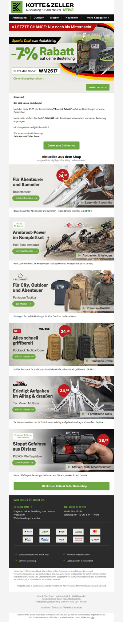 ⏰ Letzter Tag für 7 % Rabatt