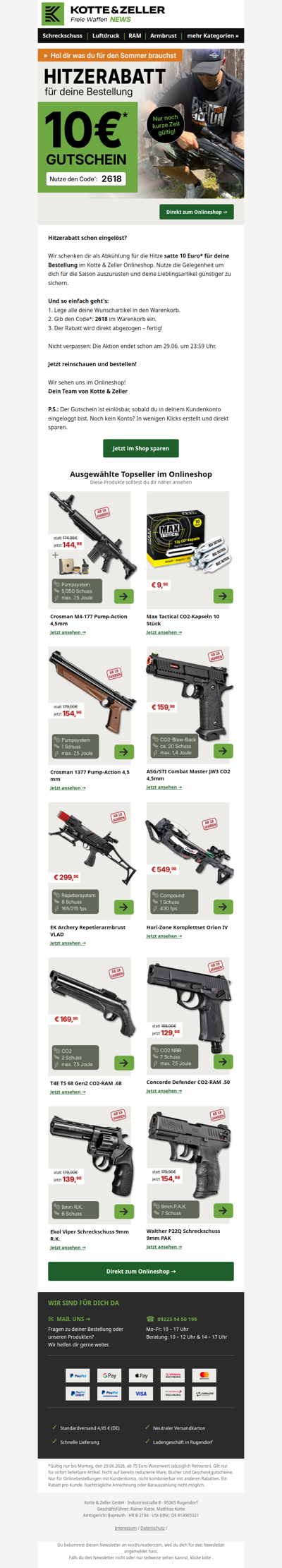 Jetzt öffnen 🤑 Dein Hitzerabatt wartet