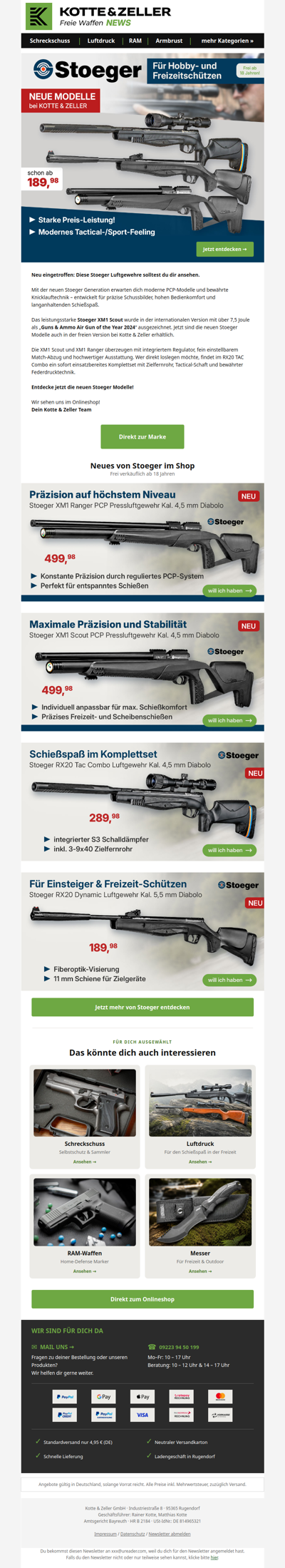 👉 Neu im Shop: Stoeger XM1 & RX20 TAC Combo