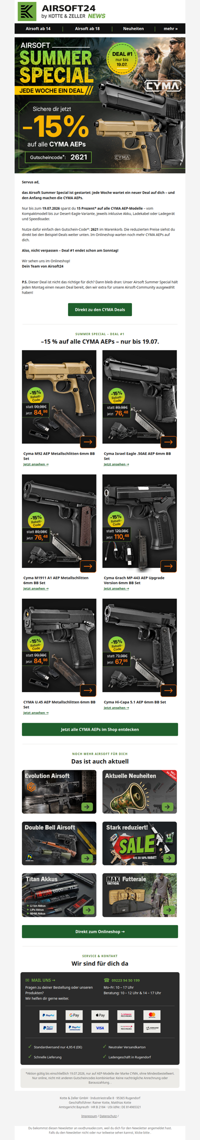 🔥  Cyma AEPs - Airsoft Summer Special