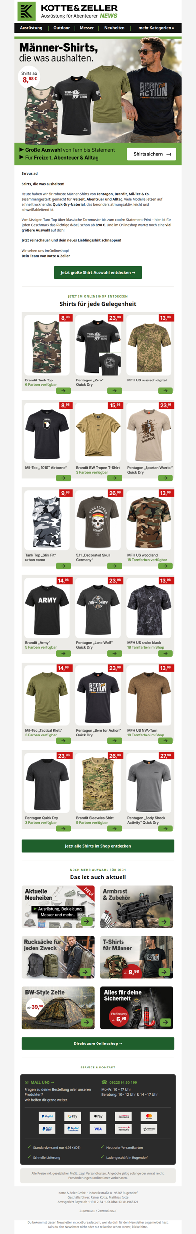 Männer-Shirts schon ab 8,98 €