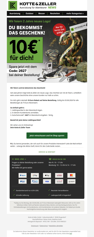 Logo-Jubiläum: 10€ gehören dir!