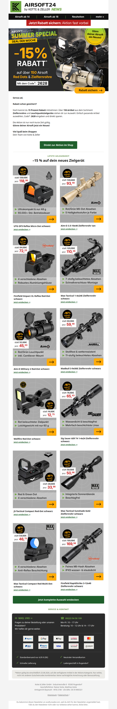 Jetzt 15% auf Zielgeräte sichern!