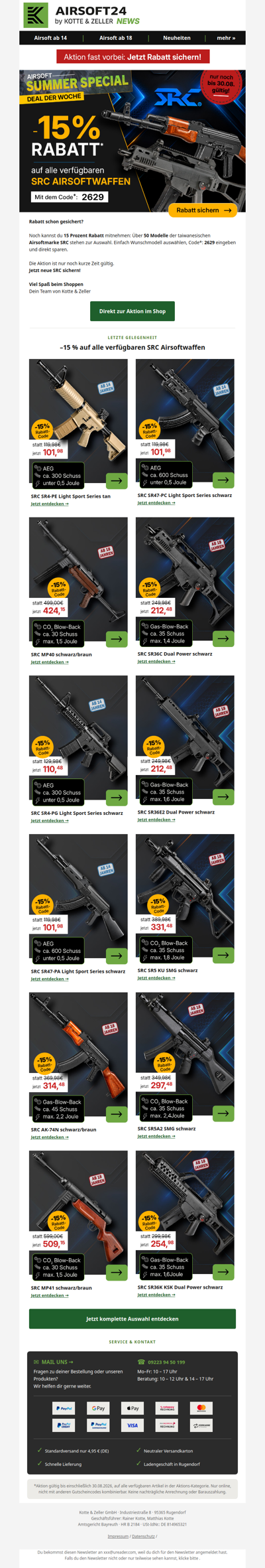Jetzt 15% in der SRC-Woche sichern!