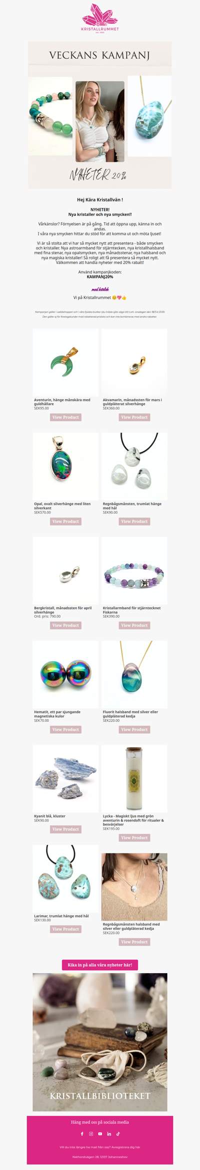 Nu är det vår! 20% på alla nyheter!