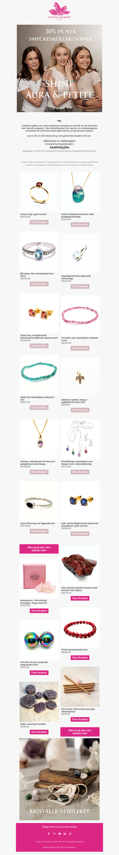 20% på 3 nya smyckeskollektioner!