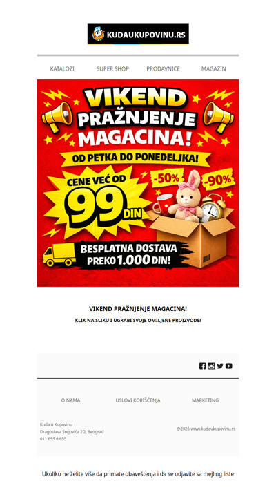 ✅ VIKEND PRAŽNJENJE MAGACINA