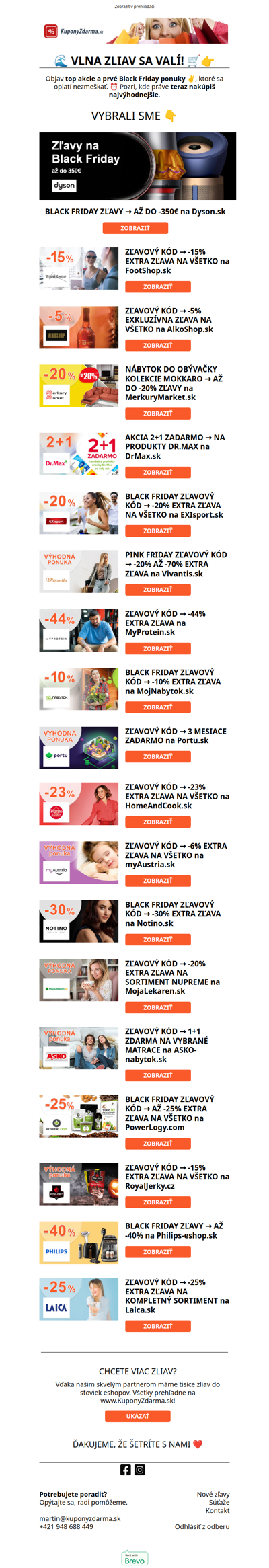 🌊 VLNA ZLIAV SA VALÍ! 🛒👉 -30% NOTINO / -15% FOOTSHOP / -350€ DYSON / -20% EXISPORT / -5% ALKOSHOP / 1+1 ASKO / -25% LAICA / -40% PHILIPS / -25% POWERLOGY / 2+1 DRMAX / -44% MYPROTEIN / -10% MOJNABYTOK / -15% ROYALJERKY /...