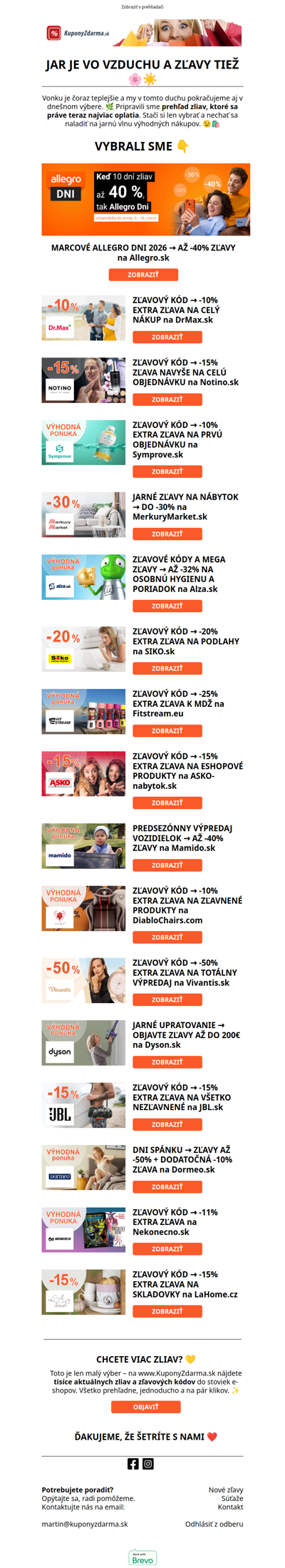 JAR JE VO VZDUCHU A ZĽAVY TIEŽ 🌸☀️