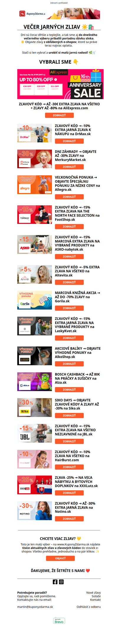 VEČER JARNÝCH ZLIAV ☀️🛍️