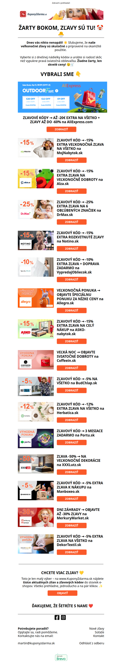 ŽARTY BOKOM, ZĽAVY SÚ TU! 🤡🐣