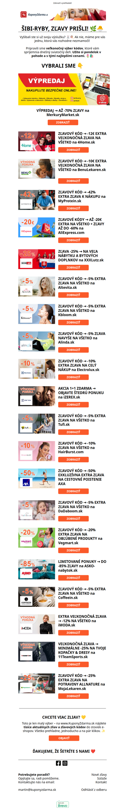 ŠIBI-RYBY, ZĽAVY PRIŠLI! 🌿🐣