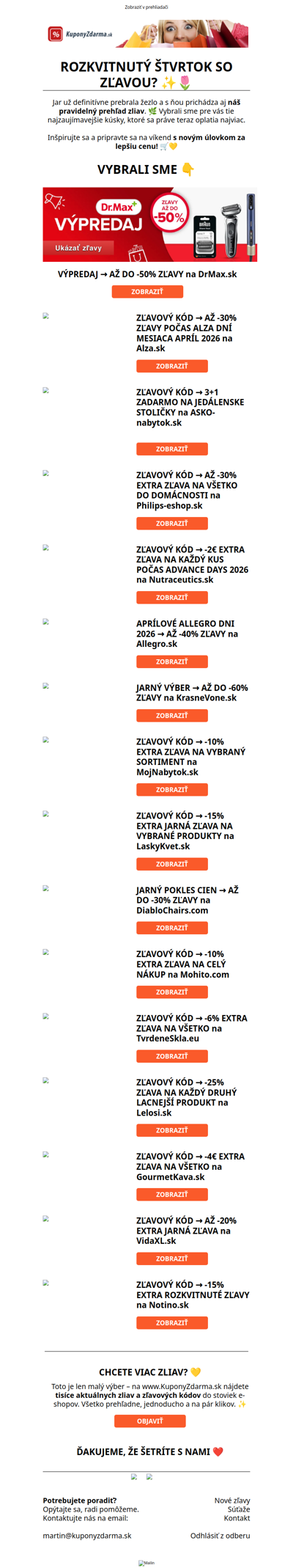 ROZKVITNUTÝ ŠTVRTOK SO ZĽAVOU? ✨🌷