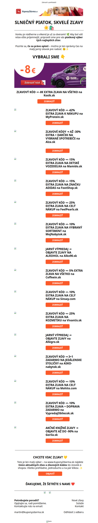 SLNEČNÝ PIATOK, SKVELÉ ZĽAVY ☀️🛍️