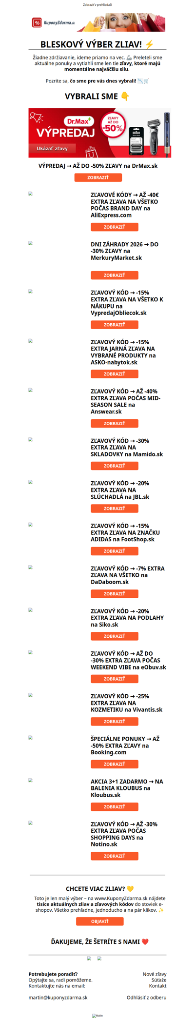 BLESKOVÝ VÝBER ZLIAV! ⚡