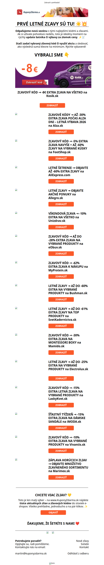 PRVÉ LETNÉ ZĽAVY SÚ TU! ☀️💥