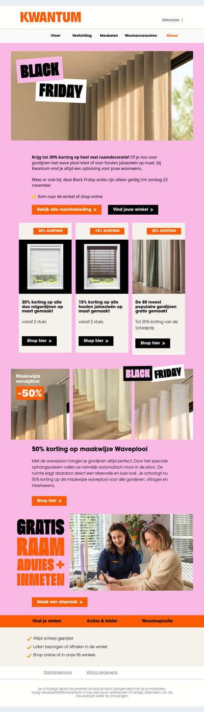 Tot 30% korting op heel veel raamdecoratie! 😱