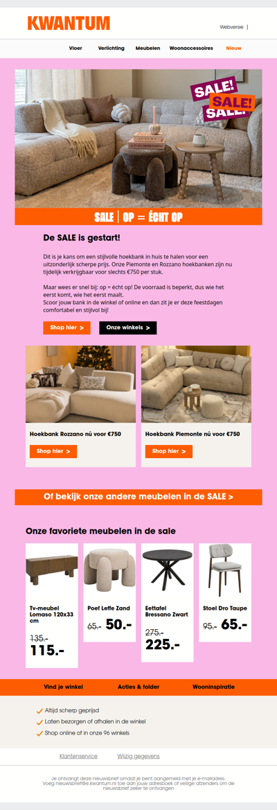 Hoekbanken in de sale! OP = ÉCHT OP