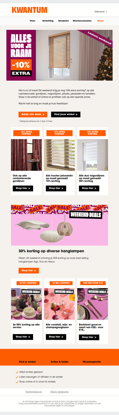 Laatste weekend: 10% extra op alles voor je raam