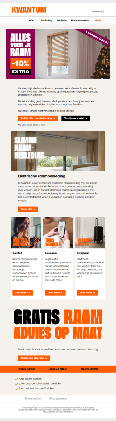 Alleen vandaag: 10% extra op alles voor je raam