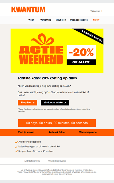 Laatste kans! 20% korting op ALLES 🎁