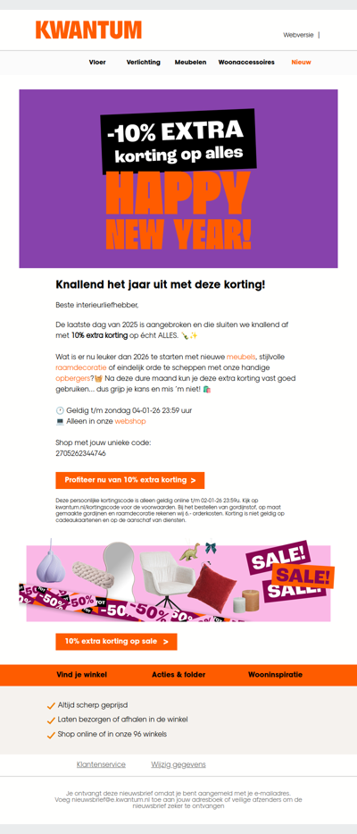 Knallend het jaar uit met 10% korting op ALLES 🍾✨
