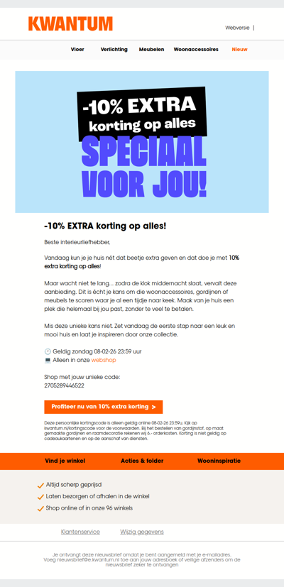 Alleen vandaag: 10% extra korting op alles