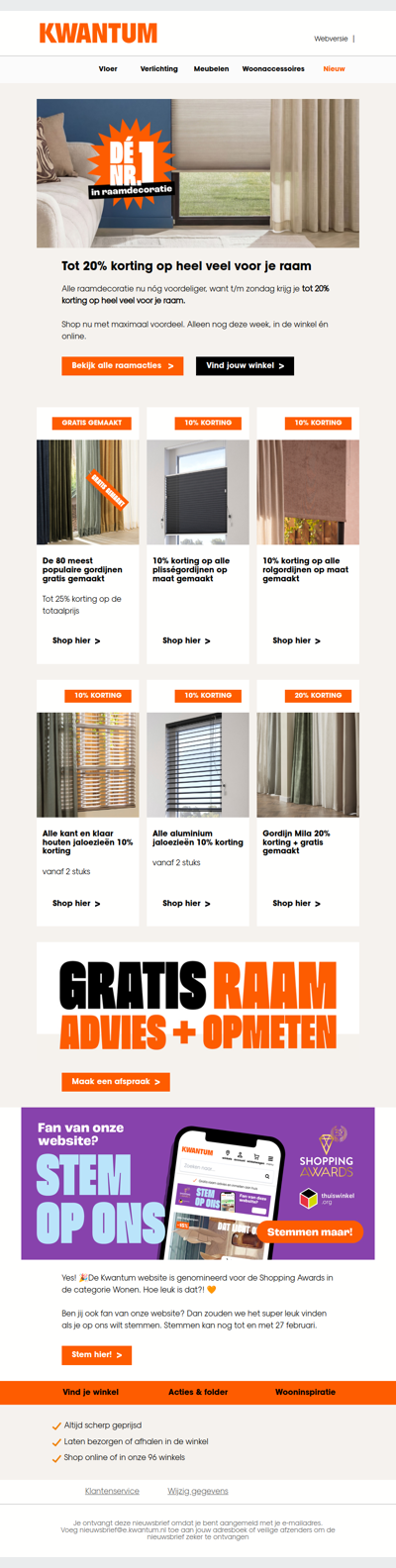 Tot 20% korting op heel veel voor je raam 🪟