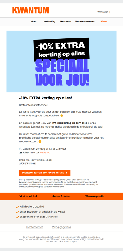 De lente staat voor de deur! 🌼10% EXTRA korting op alles