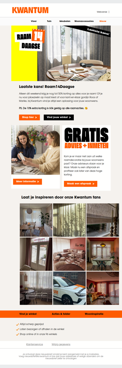 Laatste weekend! Raam14daagse! 💥