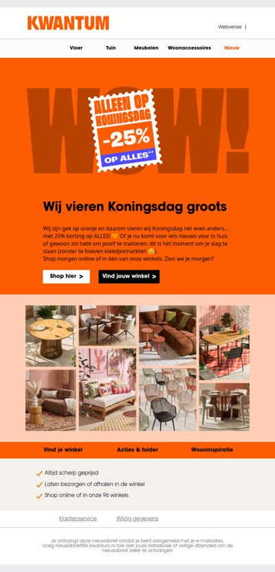Zet je wekker! ⏰ Morgen 25% korting op alles 🧡