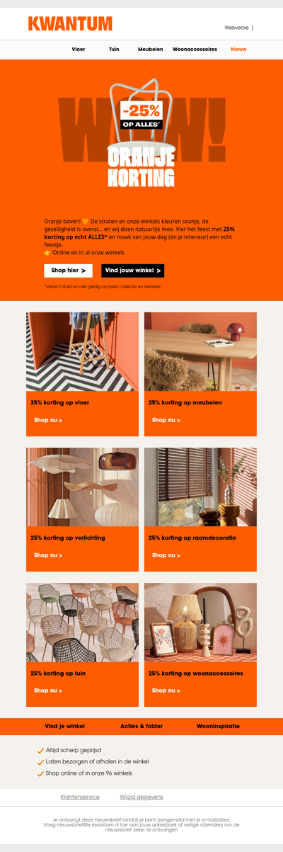 Koningsdag! 25% korting op ALLES  🧡👑