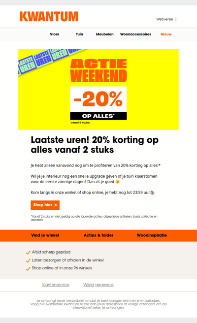 Laatste uren!  20% korting op ALLES  ⌛️