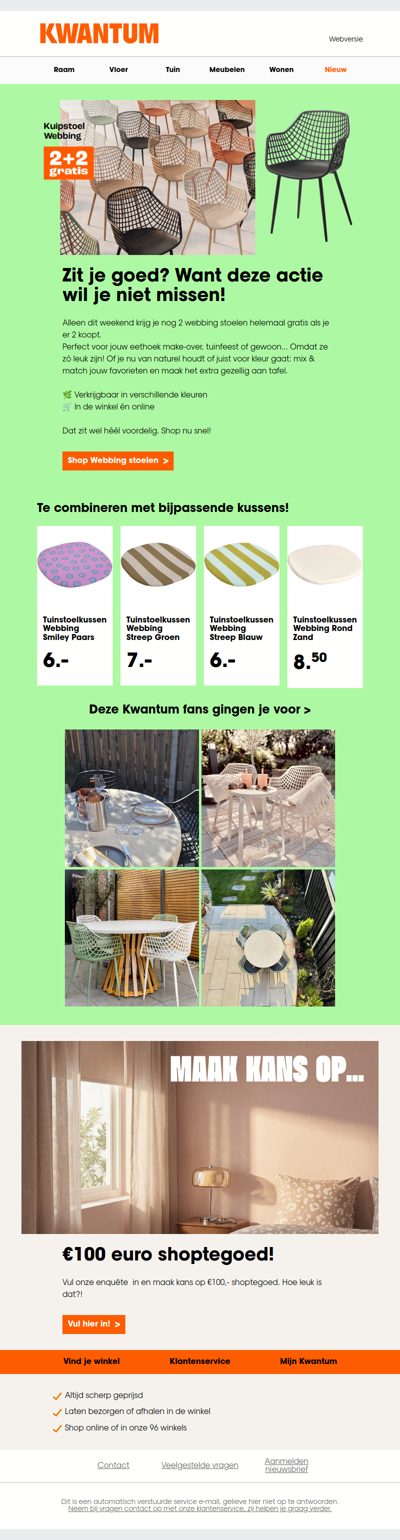 Laatste weekend! 2+2 tuinstoel Webbing 😍