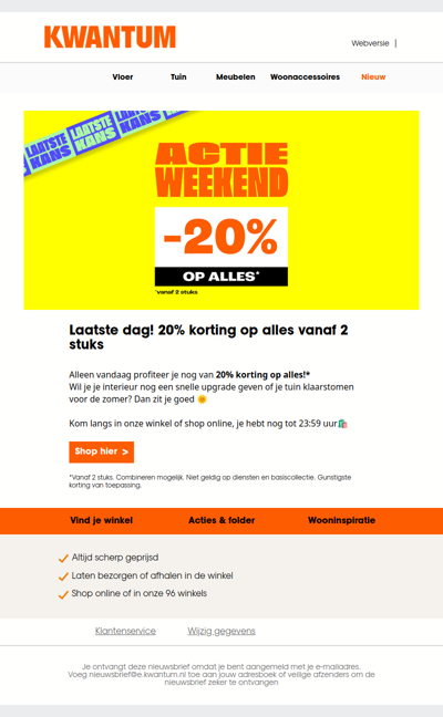 Laatste dag!  20% korting op ALLES  ⌛️