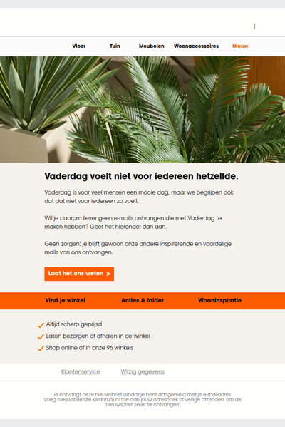 Liever geen e-mails over Vaderdag?