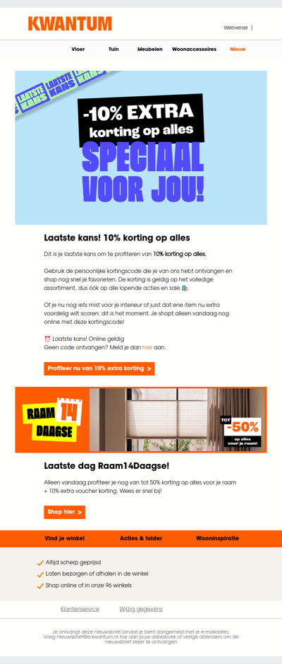 Alléén vandaag nog: 10% korting op alles 🥳