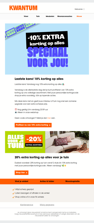 Alléén vandaag nog: 10% korting op alles 🥳