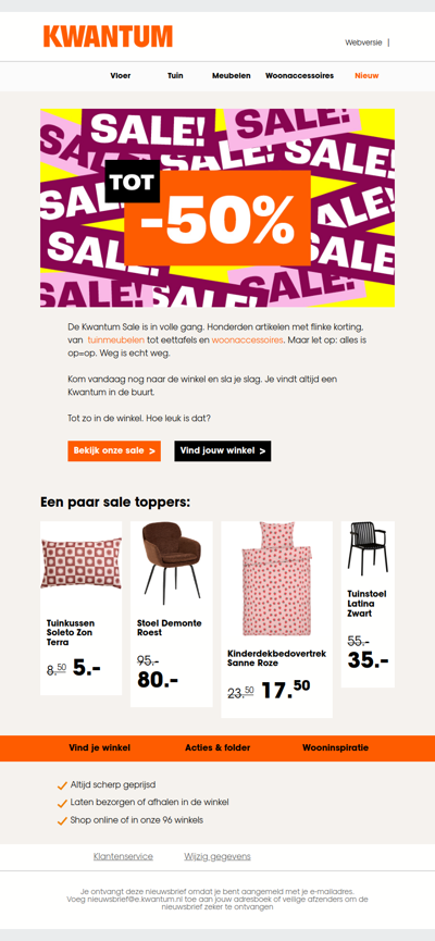 Sale kortingen tot 50%