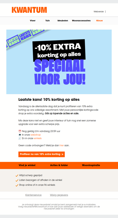 Alléén vandaag nog: 10% korting op alles 🥳