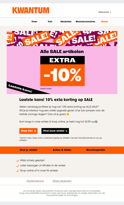 Laatste kans! ⌛️ 10% extra korting op SALE!
