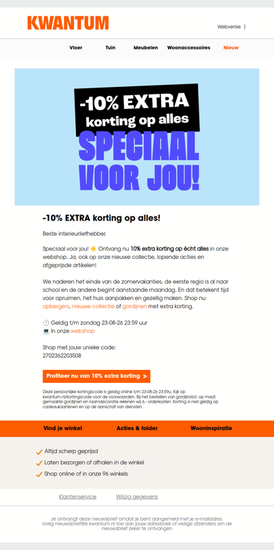 Alleen dit weekend: 10% extra op alles