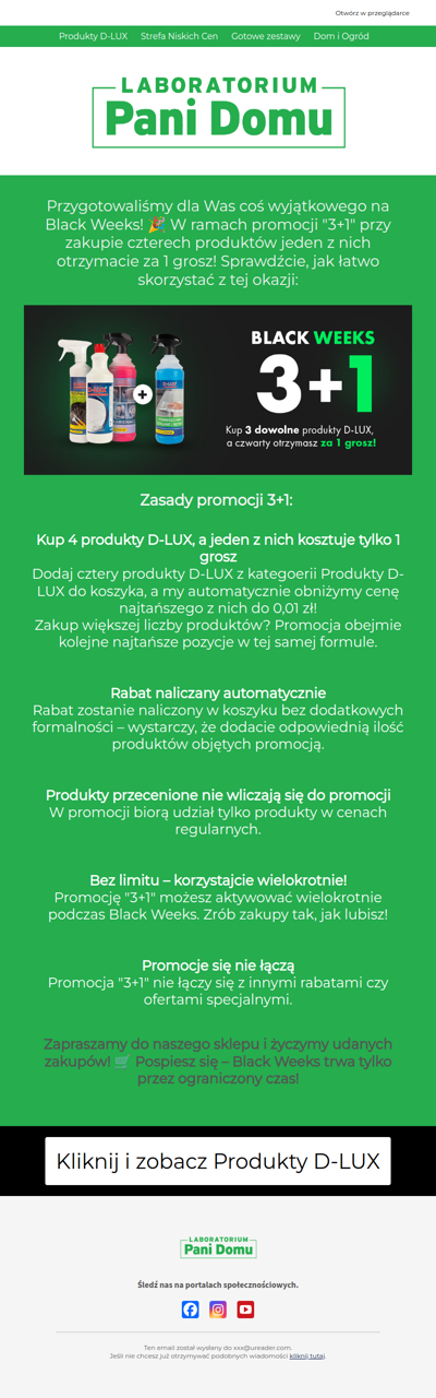 🔥 Black Weeks w Laboratorium Pani Domu - Skorzystaj z promocji 3+1!