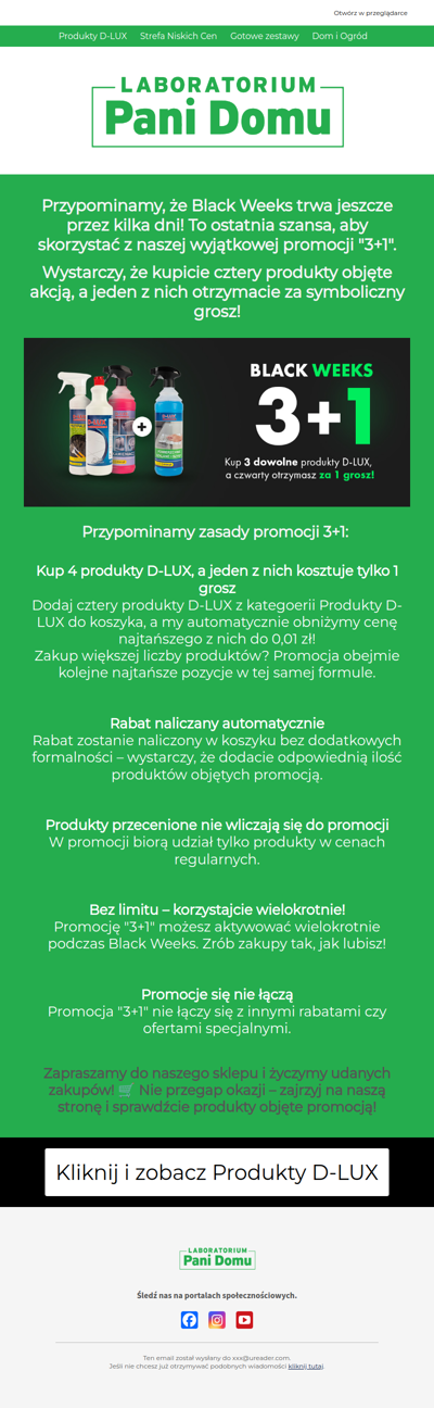 ⏰ Ostatnie dni Black Weeks! Skorzystaj z promocji 3+1, zanim zniknie!