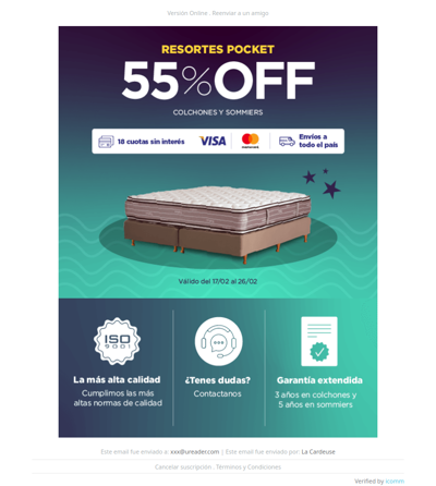 😴 Renová tu descanso con 55% OFF