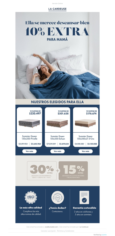 🌸 ¡Renová el descanso de mamá con un 10% OFF!