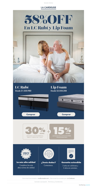 💙 ¡El descanso que merecés, ahora con 58% OFF!🛏️