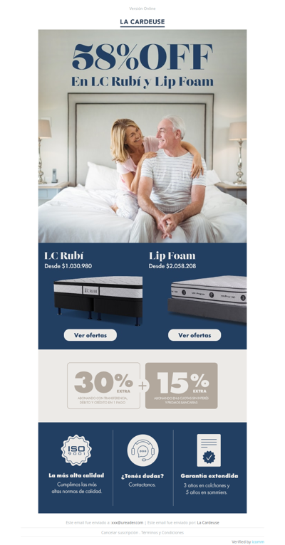 💙 ¡El descanso que merecés, ahora con 58% OFF!🛏️